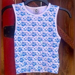 Afend Tropical Floral Crop Tank Top S